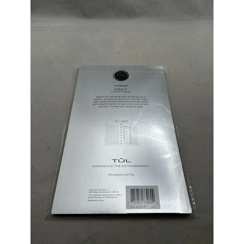 TUL Lot of 3 Narrow Ruled Refill Pages Graph Undated Planner Junior Size Note
